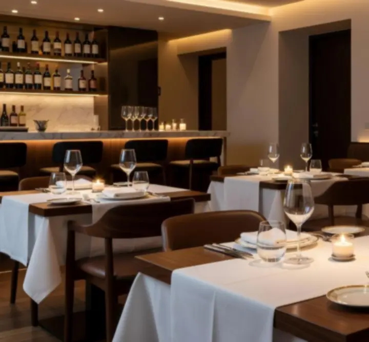 Elegáns belső tér a Magyar Restaurant Club éttermében és lounge részében
