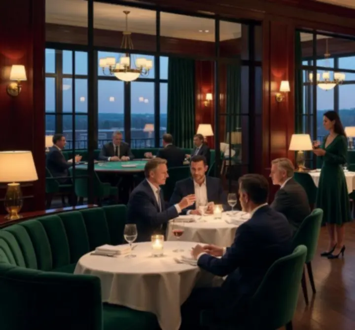 Elegáns étterem és pókerasztalok a Magyar Restaurant Clubban.